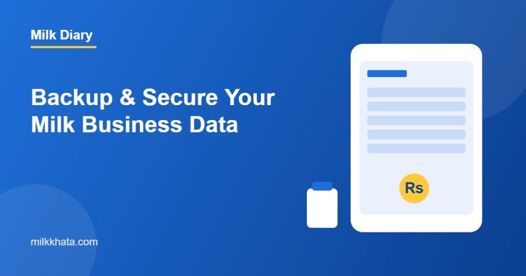 Backup and secure milk business data illustration