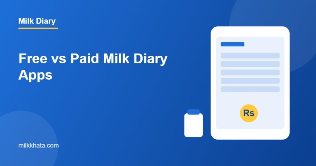 Free vs paid milk diary apps illustration