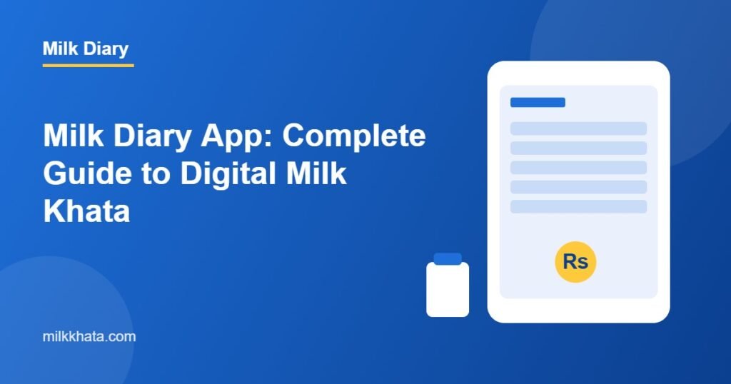 Milk diary app digital milk khata illustration